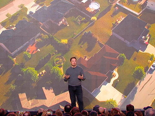 Elon Musk presentation Elon Musk presenting to audience