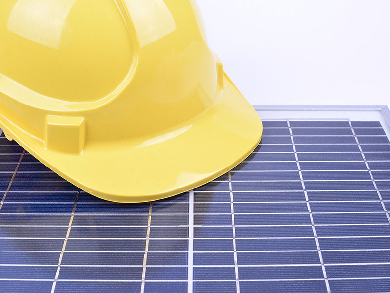About solar panel price estimates safety hat on solar panel