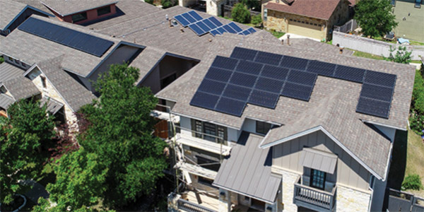 Solar panels on house