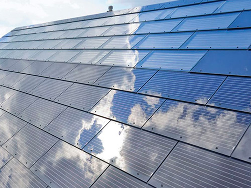 close up of solar power roof shingles solar power roof shingles close up