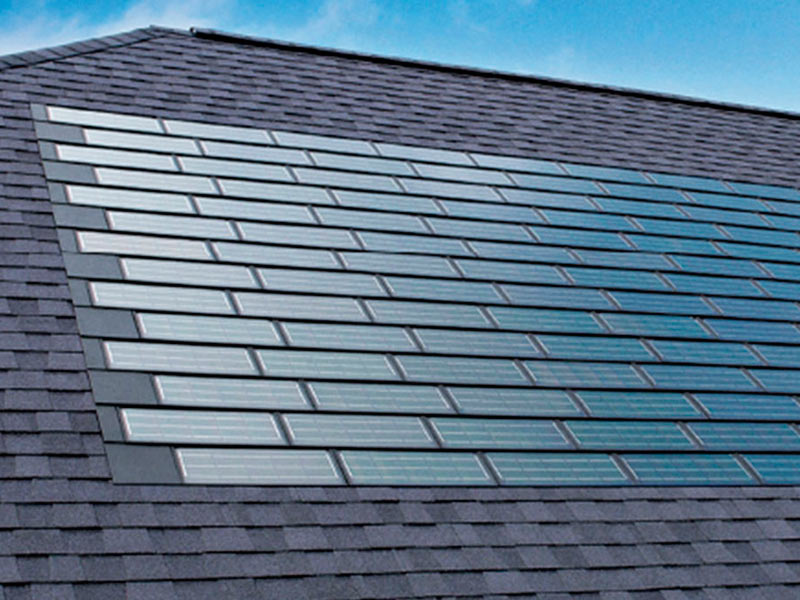 solar shingles on part of roof Tesla solar shingles