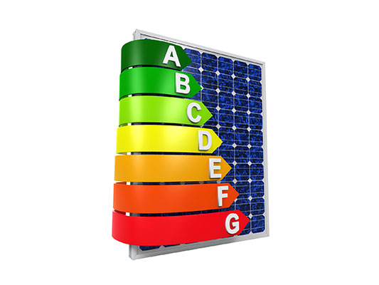 Solar Renewable Energy Certificates coloured letters surrounding a solar panel
