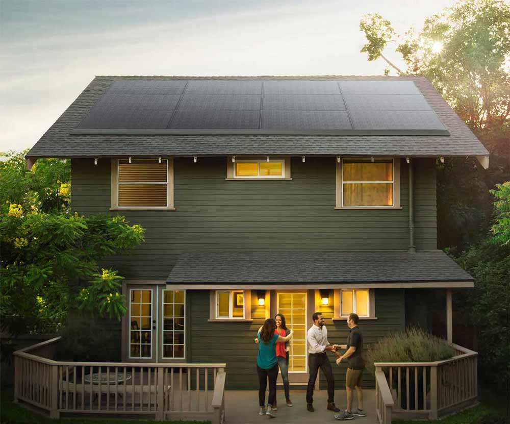 Tesla Solar Panels on a House