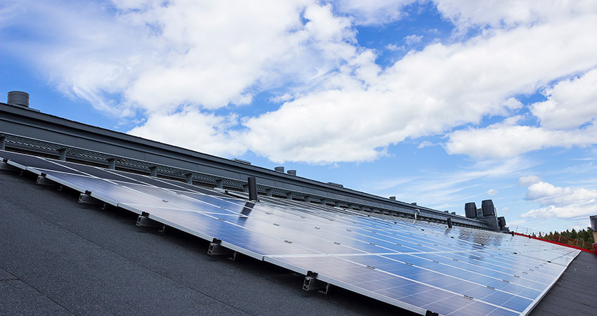 Solar panels on roof